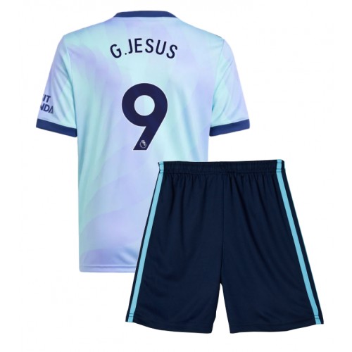 Fotbalové Dres Arsenal Gabriel Jesus #9 Dětské Alternativní 2024-25 Krátký Rukáv (+ trenýrky)